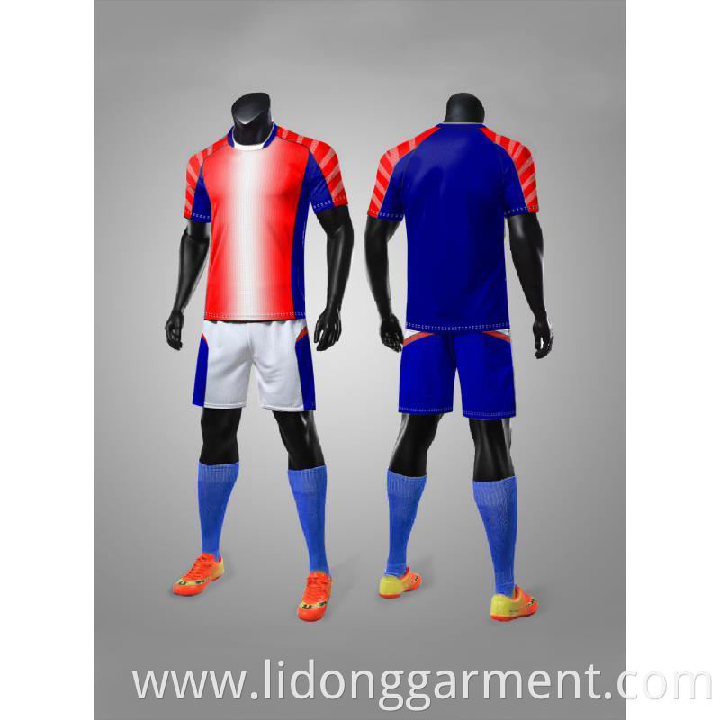 100% polyester Digital Sublimation Printing Cheap football Jersey custom soccer uniform sets